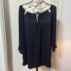 NWT Elie Tahari Navy Silk Blouse